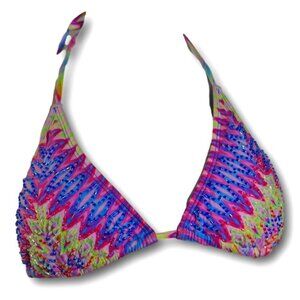 PILYQ Barcelona Spain Beaded Bikini Top Size: L $84.00
